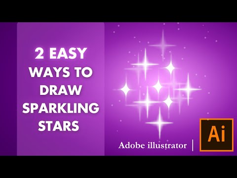 How to Draw Sparkling Stars in Adobe illustrator l 2 EASY WAYS!!