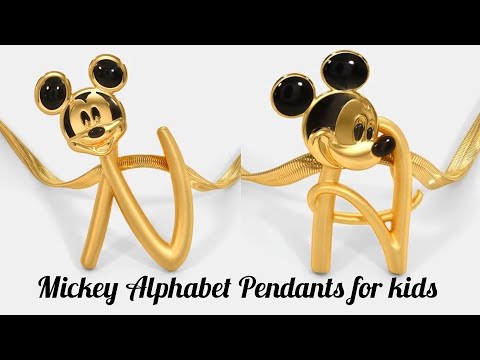 Kids Gold Pendants New stylish | Micky mouse design