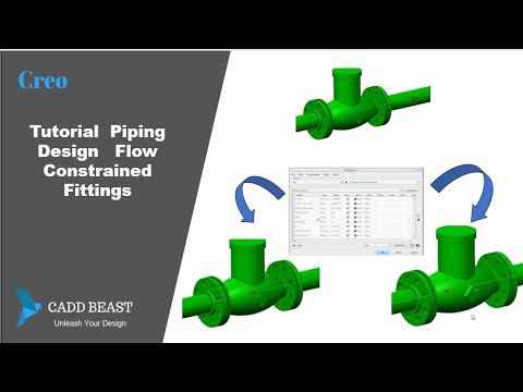 Creo Piping Design Tutorial | Mastering Flow-Constrained Fittings in Routed Systems