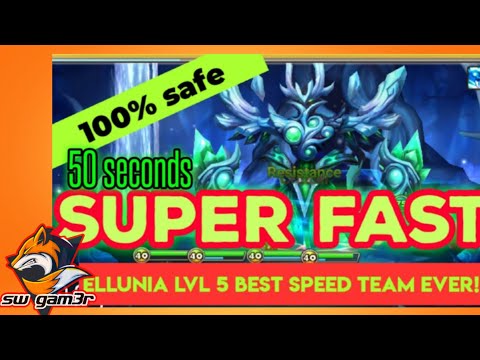 summoners war: ELLUNIA 5 SUPER FAST speed team/ Sanctuary of Dreaming Fairies
