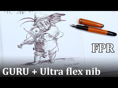 Fountain Pen drawing with a FLEXBLE NIB 7 // FPR Guru + EF Ultra Flex nib // Review and demo