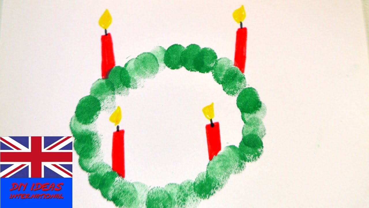 Advent Wreath from Finger Prints – DIY idea for adult and child – Festive Decoration Christmas Decor
