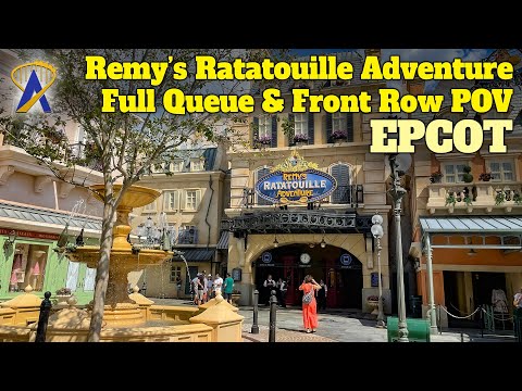 Remy’s Ratatouille Adventure at Epcot – FULL Queue and Front Row POV 4K