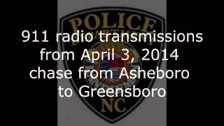 preview picture of video '911 transmission of chase from Asheboro to Greensboro'