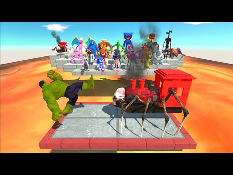 Hulk VS Creepy Monster On Lava Bridge - Animal Revolt Battle Simulator