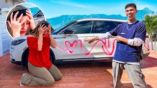 I SPRAY PAINTED MY SISTER IN LAW'S LUXURY CAR *PRANK*