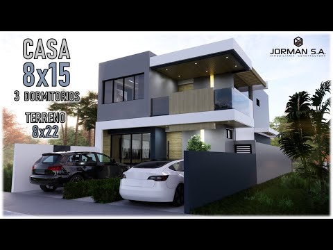 Modern House Design (Casa 8x15 metros) Home Design Plan