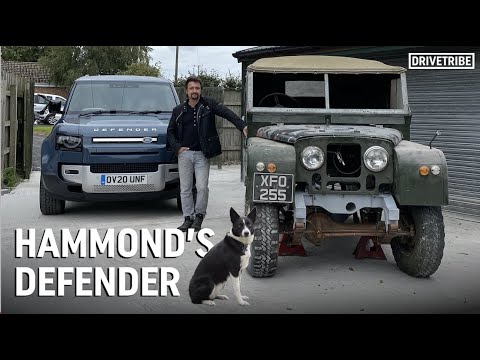 Richard Hammond takes his dog for a walk in the new Defender