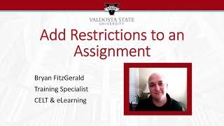Add Restrictions to an Assignment in BlazeVIEW