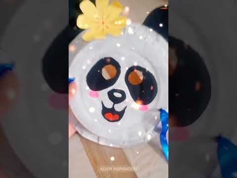 Panda Mask With Paper Plate 🐼🌿#craft #shorts #maskmaking #panda