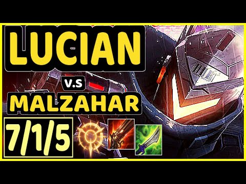 LINK (LUCIAN) vs MALZAHAR - 7/1/5 KDA MID GAMEPLAY - NA Ranked DIAMOND