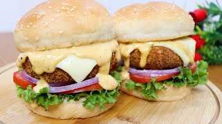 Crispy Chicken Patty Burger Recipe | Homemade Chicken Burger Recipe