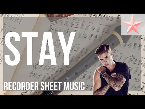 SUPER EASY Recorder Sheet Music: How to play Stay by The Kid LAROI ft Justin Bieber