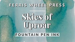 ⚡︎🌧️ ݁Aqua with Champagne Shimmer Fountain Pen Ink Swatching & Comparison 🎡 Skies of Uproar FWP