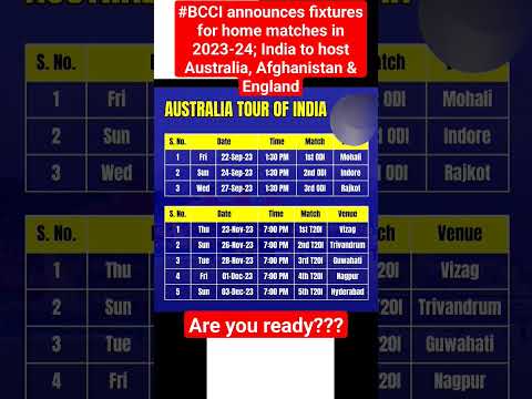 BCCI announces fixtures for International Home Season 2023-24 #indiafixtureforhomeseason2023-23