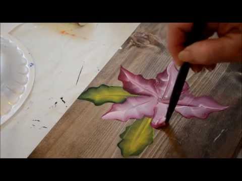 Learn How to Paint Poinsettias (one stroke single petal)