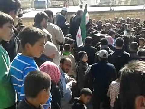 كلمة لأحد أقارب ياسر عبدو المصطفى أحد عناصر كتيبة شهداء إنب أثناء تشييعه في ريف إدلب
