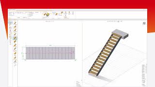Gerade Treppe mit Gitterroststufen und Geländer