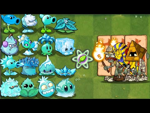All ICE Plants Power-Up vs All Zombies Ancient Egypt - Plants vs. Zombies 2 Mod