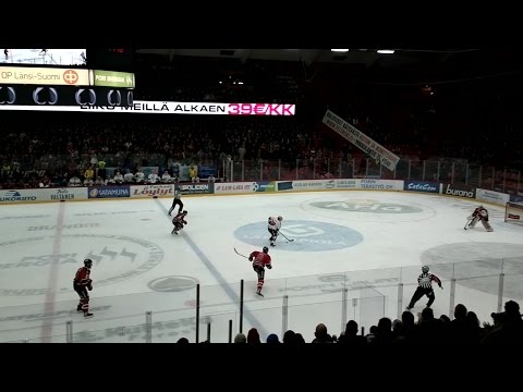 Ässät-Hifk 8.1.2016. Andreas Bernard nollaa Joonas Raskin läpiajon!