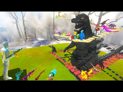 AROUND HEISEI GODZILLA Deadly Parkour - Animal Revolt Battle Simulator