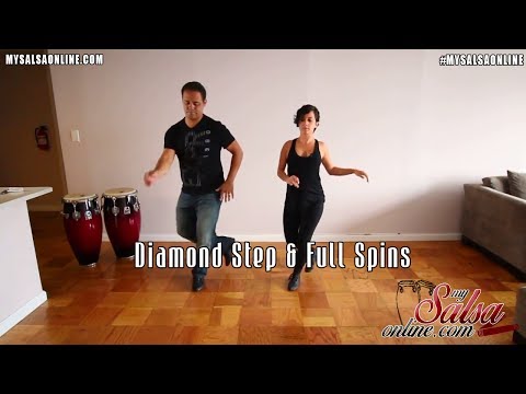 Intermediate Salsa Shine Combination - Diamond Step & Full Spins - Salsa Steps