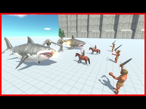 (2x) SCOURGE & MEGALODON VS 3x BOSS & 2x MINI BOSS - ANIMAL REVOLT BATTLE SIMULATOR
