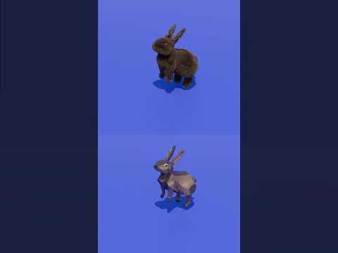 Modelo de Conejo Low Poly vs High Poly en Blender | Proyecto Arte UNIR