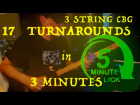 17 Blues Turnarounds in 3 Minutes Beginner CBG Lesson #3stringcbg #cigarboxguitarlesson #blues
