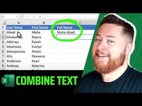 Excel: Quickly Combine Two Text Columns