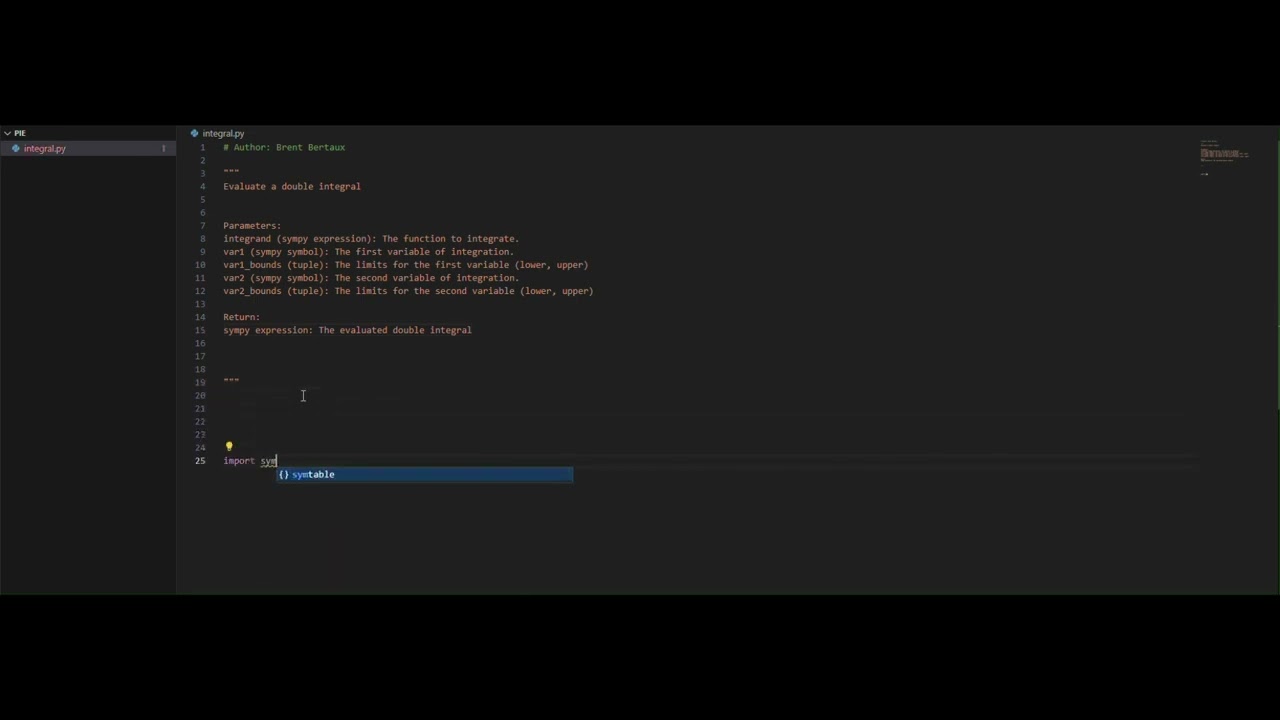 Evaluating Double Integrals on Python
