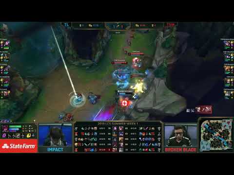 Doublelift Xayah triple kill | TL vs TSM | LCS Summer 2019