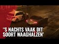 Bestuurder van dure sportauto draait donuts op lege Albert Cuyp