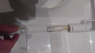 removing cover strips to dampners / cylinders / hinges villroy boch soft close toilet seat.