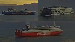 HSC Golden princess, M/S Fast ferries Andros & HSC Champion jet 1 leaving Rafina