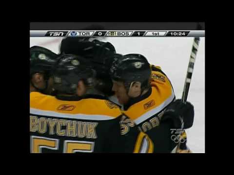 TOR 0 @ BOS 1 - Miroslav Satan Scores - 100304