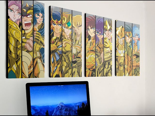 Vídeo relacionado con Juego de póster de lona de Saint Seiya para sala de estar, dormitorio, estilo sin marco,60x80cm