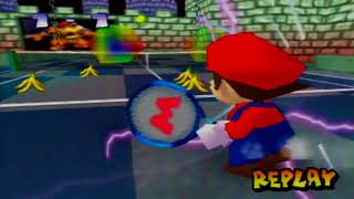 Mario Tennis (Bowser Stage) - 1 Set Match (N64) Green