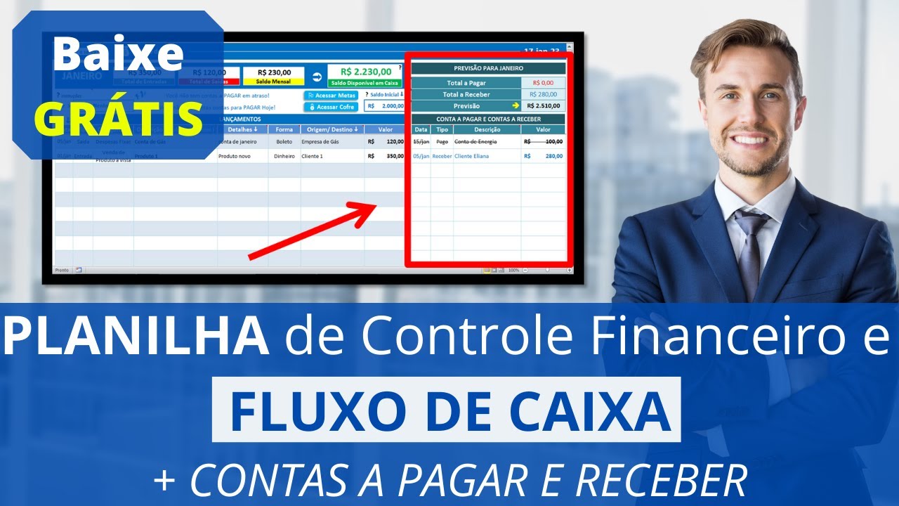 ✅(GRÁTIS) Planilha de Controle FINANCEIRO Pessoal e Fluxo de Caixa para seu Negócio {Em Excel}