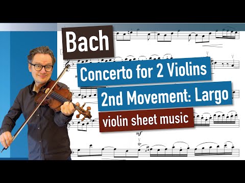 Bach Double Violin Concerto in d-Minor, 2nd Mov.: Largo, BWV 1043, Violin 1 ONLY, violin sheet music