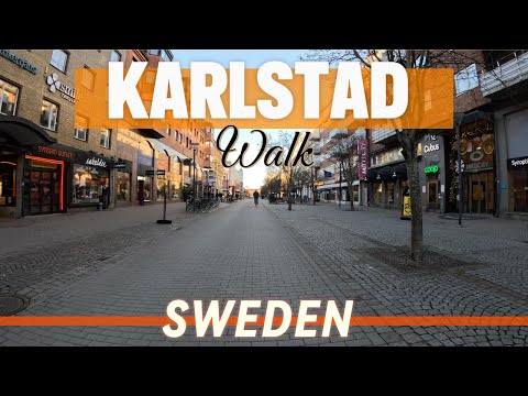 Walking through central Karlstad Sweden