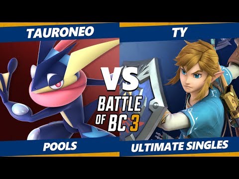 Smash Ultimate Tournament - Tauroneo (Greninja) Vs. Ty (Link) BoBC3 SSBU Pools