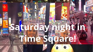 How to get the best views in Time Square. 4k walk & R Lounge at two NYC vlog!