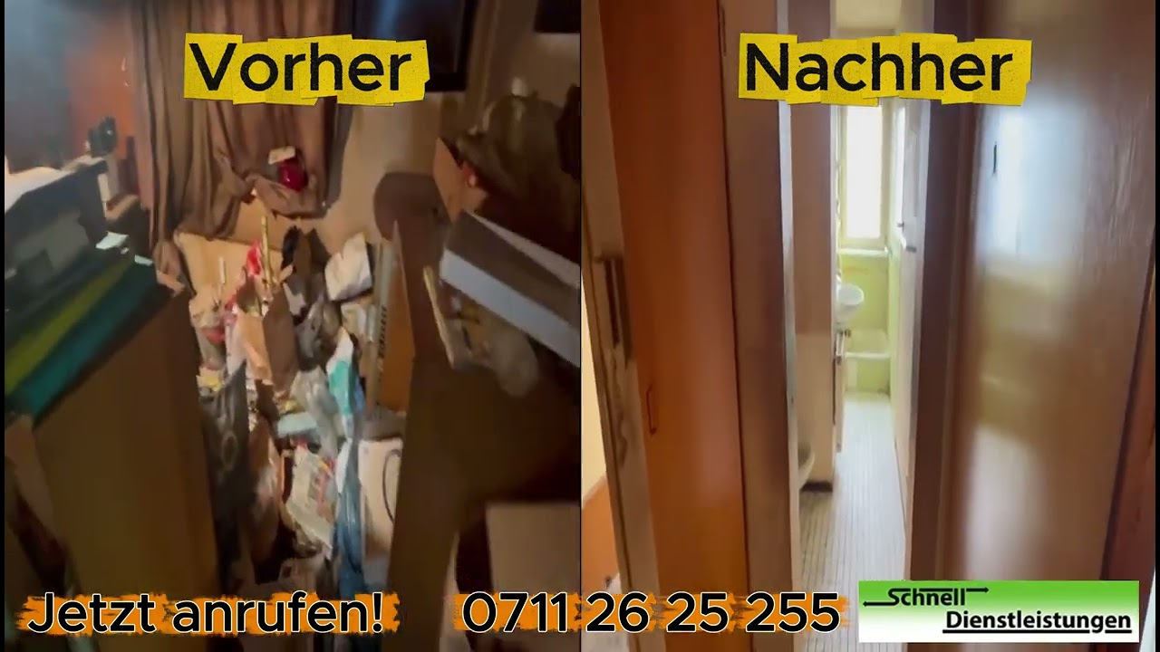 Entrümpelung Stuttgart | Schnell und preiswert!  (Vorher / Nachher Video)