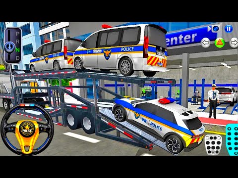 Police Cars Transport to Parking Garage by Trailer Truck🅿️ 3D Driving Class 2026 - Android Gameplay🎮