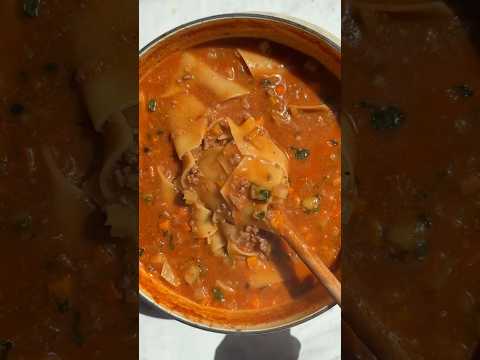 I can’t stop making this high protein Lasagna Soup