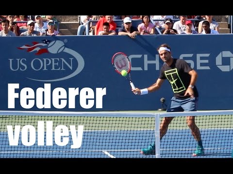 Federer - Volley - Front View - Court Level