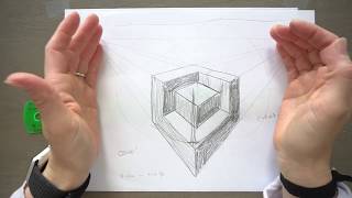 2 Point Perspective cut out cube