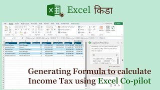 Copilot for Excel - How to Generate formula to calculate Income Tax