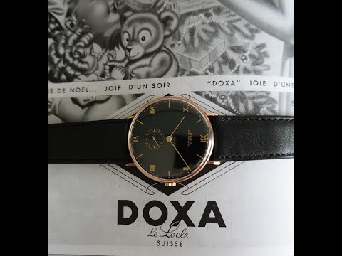 c1956 Doxa Oversized 14k Rose Gold men's vintage watch in a 38mm case